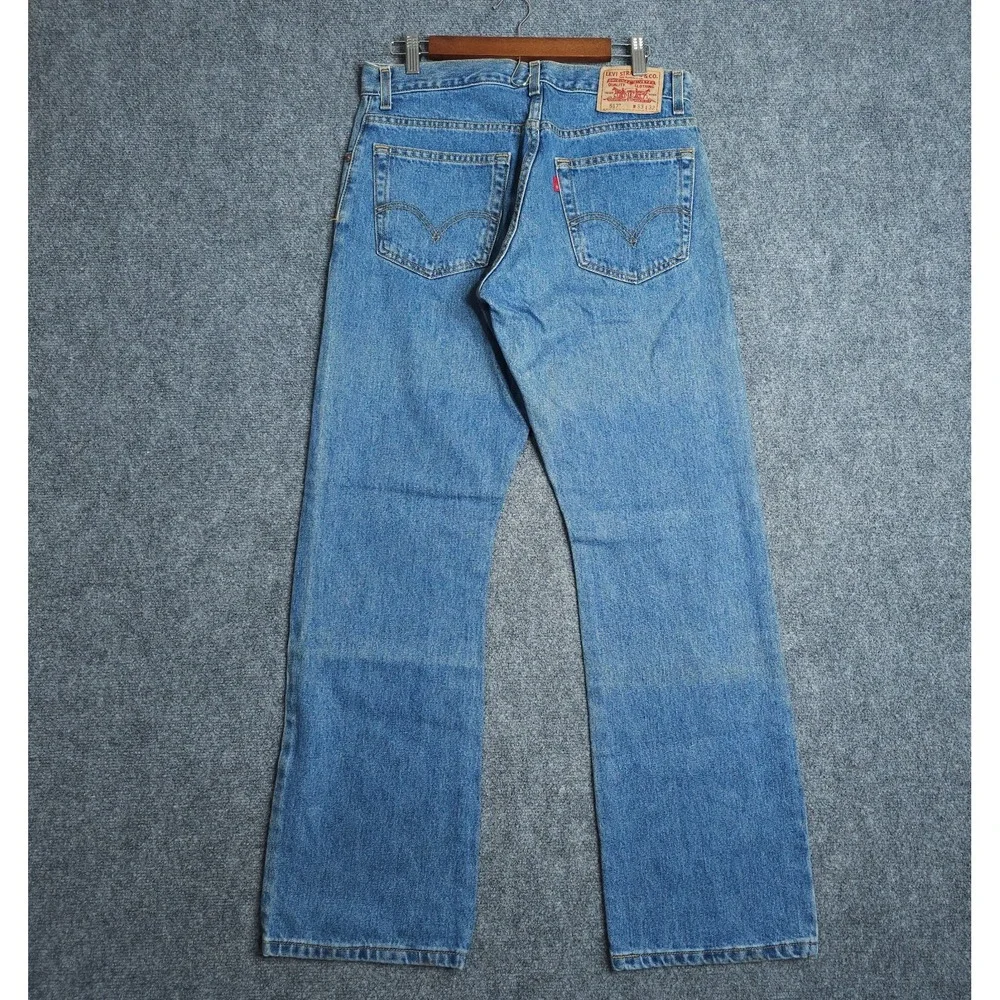Levi's 517 Boot Cut Jeans Mens 33x32 Medium Wash Workwear Western Distressed Y2K